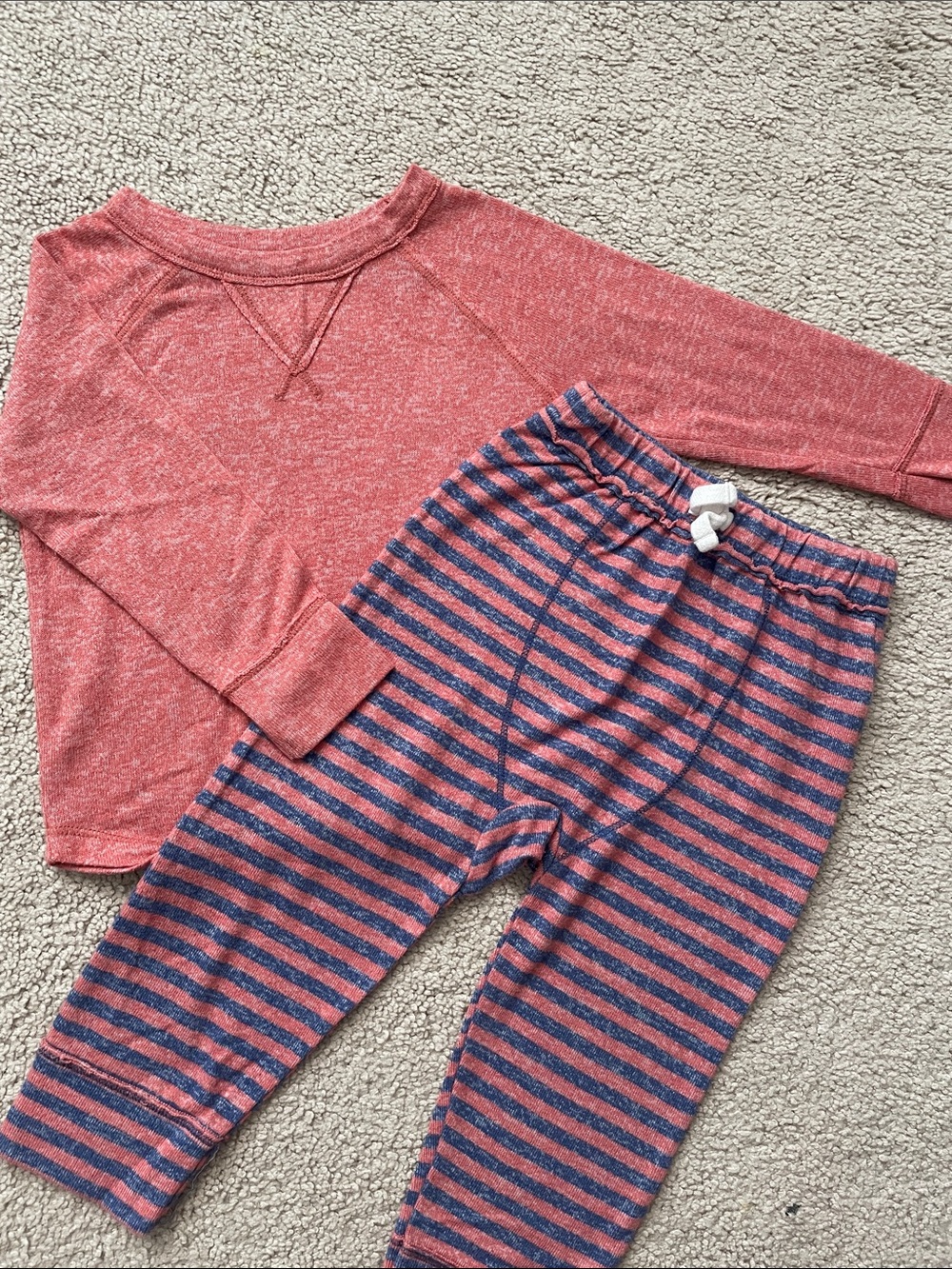 Kids Cozy Two-Piece Striped Lounge Set
